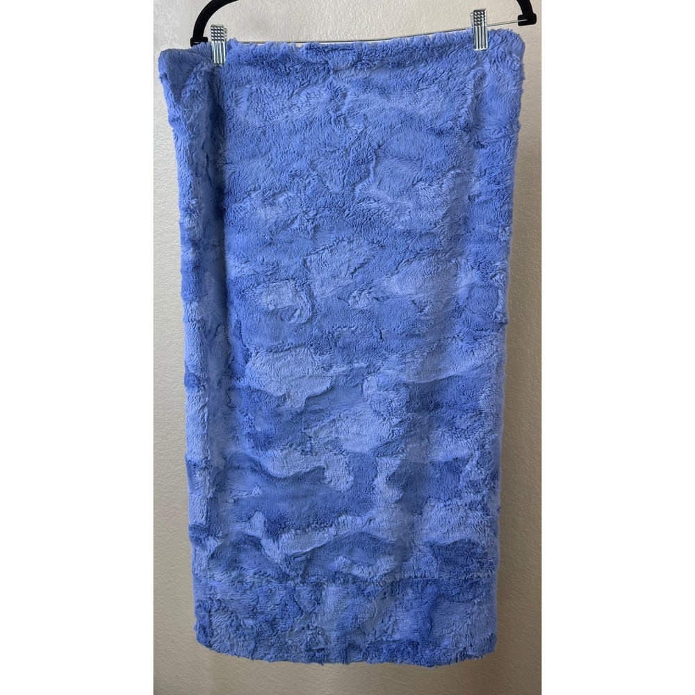 Minky 34x19 Pillow Cover Blue Textured Plush Decorative‎ Luxury Cozy